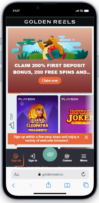 Golden Reels Mobile Casino Golden Reels Mobile Casino