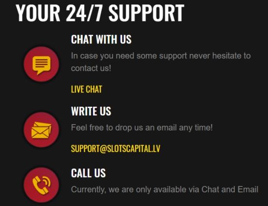 Slots Capital Casino Support Slots Capital Casino