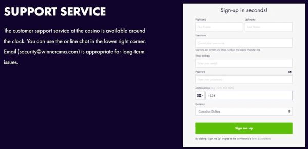 Winnerama Casino Support Winnerama Casino Support